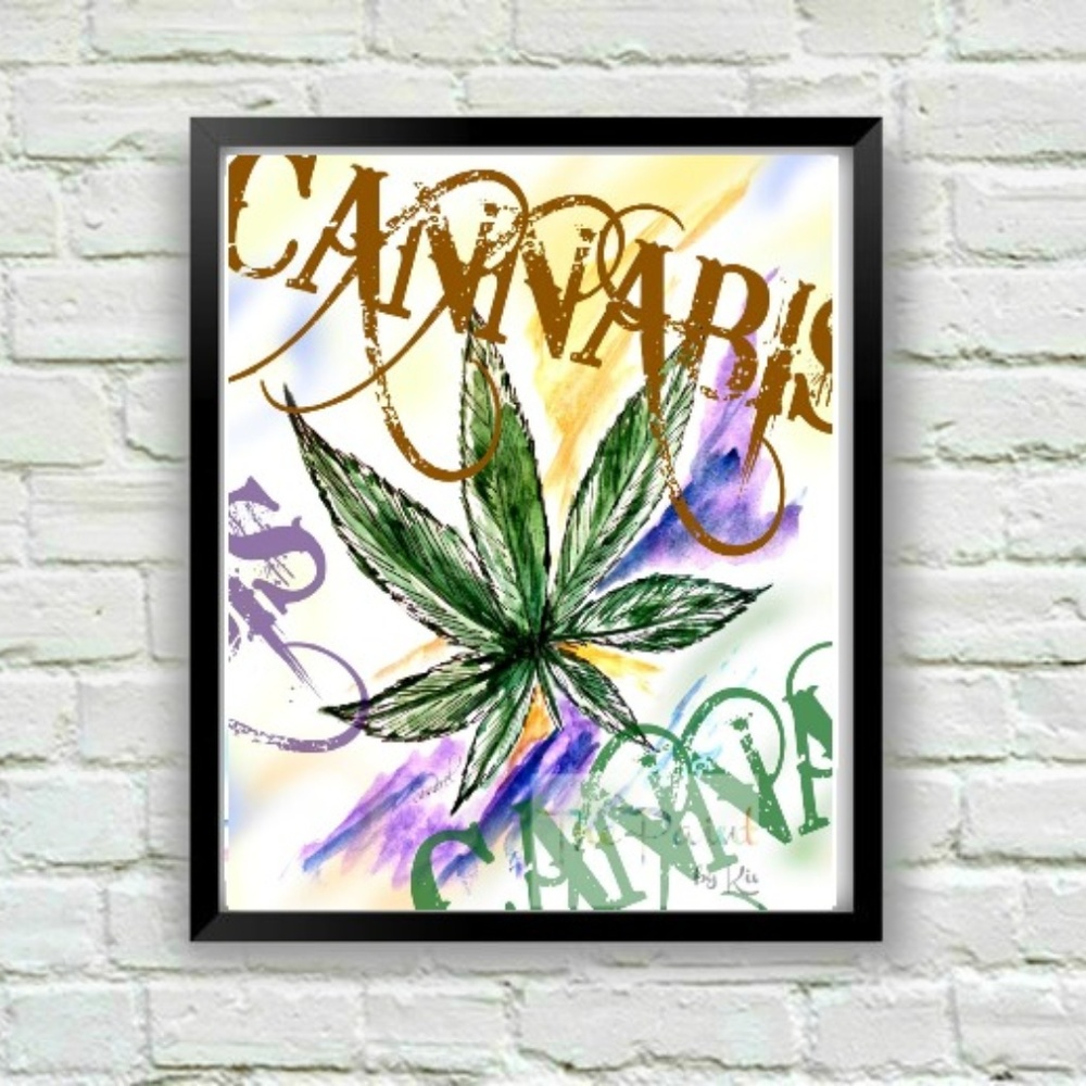 8" x 10" Cannabis Art Print Signed by Artist
